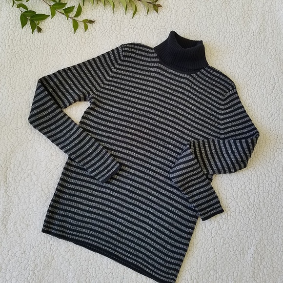 The Limited Sweaters - The Limited Black and Silver Striped Sweater